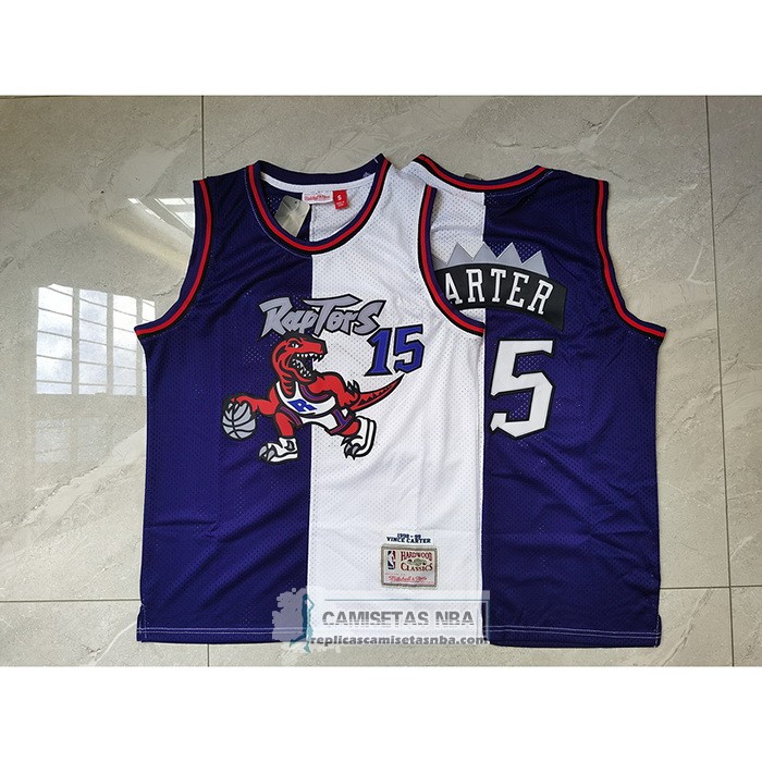 Camiseta Toronto Raptors Vince Carter NO 15 Split Edition Violeta Blanco